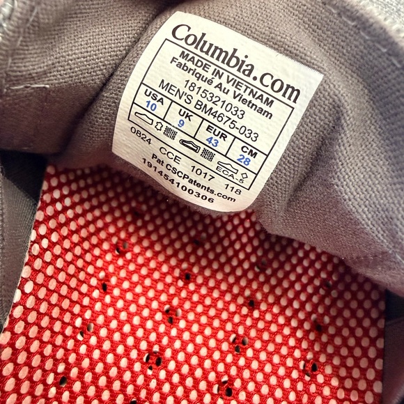 EXCELLENT Columbia PFG Gray Men's Waterproof Techlite Shoes Size 10 - Picture 6 of 8